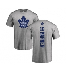 Toronto Maple Leafs #16 Mitchell Marner Ash Backer T-Shirt