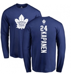 Toronto Maple Leafs #24 Kasperi Kapanen Royal Blue Backer Long Sleeve T-Shirt