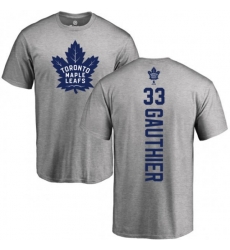 Toronto Maple Leafs #33 Frederik Gauthier Ash Backer T-Shirt