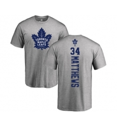 Toronto Maple Leafs #34 Auston Matthews Ash Backer T-Shirt