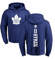 Toronto Maple Leafs #11 Zach Hyman Royal Blue Backer Pullover Hoodie