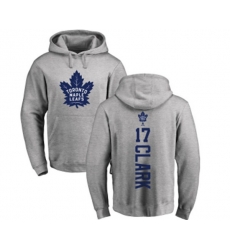 Toronto Maple Leafs #17 Wendel Clark Ash Backer Pullover Hoodie