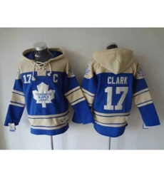 Toronto Maple Leafs #17Wendel Clark blue-cream [pullover hooded sweatshirt][patch C]