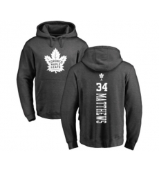Toronto Maple Leafs #34 Auston Matthews Charcoal One Color Backer Pullover Hoodie