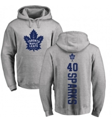 Toronto Maple Leafs #40 Garret Sparks Ash Backer Pullover Hoodie