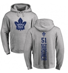 Toronto Maple Leafs #51 Jake Gardiner Ash Backer Pullover Hoodie
