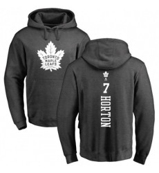 Toronto Maple Leafs #7 Tim Horton Charcoal One Color Backer Pullover Hoodie