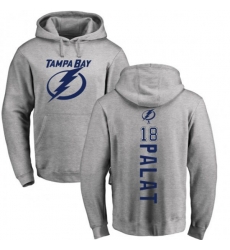 Tampa Bay Lightning #18 Ondrej Palat Ash Backer Pullover Hoodie