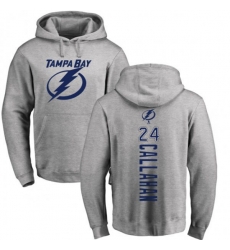 Tampa Bay Lightning #24 Ryan Callahan Ash Backer Pullover Hoodie