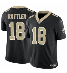 New Orleans Saints #18 Spencer Rattler Black F.U.S.E. Vapor Limited Football Stitched Jersey