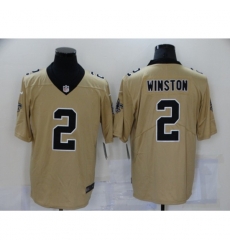 New Orleans Saints #2 Jameis Winston Gold Limited Jersey