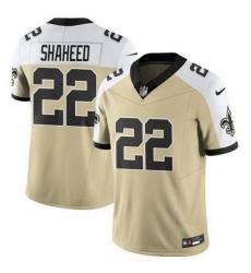 New Orleans Saints 22 Rashid Shaheed Gold White Alternate 2025 F U S E Vapor Limited Stitched Football Jersey