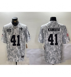New Orleans Saints #41 Alvin Kamara Arctic Camo 2024 FUSE Salute to Service Limited Stitched Jersey