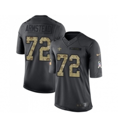 New Orleans Saints #72 Terron Armstead Limited Black 2016 Salute to Service Football Jersey