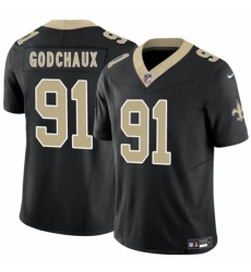 New Orleans Saints #91 Davon Godchaux Black F.U.S.E. Vapor Limited Football Stitched Jersey