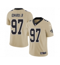 New Orleans Saints #97 Mario Edwards Jr Limited Gold Inverted Legend Football Jersey