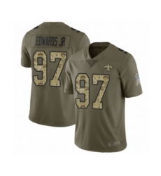 New Orleans Saints #97 Mario Edwards Jr Limited Olive Camo 2017 Salute to Service Football Jersey
