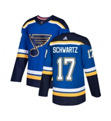 Adidas St. Louis Blues #17 Jaden Schwartz Authentic Royal Blue Home NHL Jersey