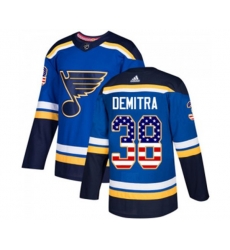 Adidas St. Louis Blues #38 Pavol Demitra Authentic Blue USA Flag Fashion NHL Jersey