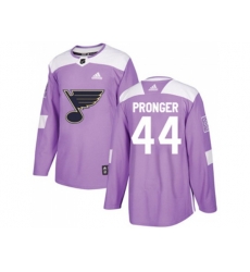 Adidas St. Louis Blues #44 Chris Pronger Purple Authentic Fights Cancer Stitched NHL Jersey