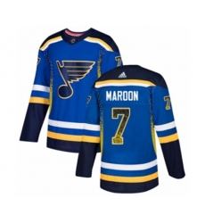 Adidas St. Louis Blues #7 Patrick Maroon Authentic Blue Drift Fashion NHL Jersey