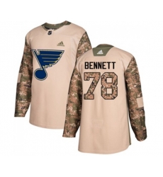 Adidas St. Louis Blues #78 Beau Bennett Authentic Camo Veterans Day Practice NHL Jersey