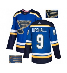 Adidas St. Louis Blues #9 Scottie Upshall Authentic Royal Blue Fashion Gold NHL Jersey