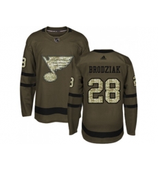 Adidas St.Louis Blues #28 Kyle Brodziak Green Salute to Service Stitched NHL Jersey
