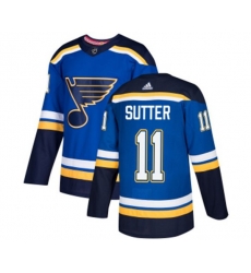 St. Louis Blues #11 Brian Sutter Authentic Royal Blue Home NHL Jersey