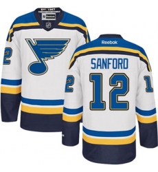 St. Louis Blues #12 Zach Sanford Authentic White Away NHL Jersey
