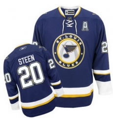 St. Louis Blues #20 Alexander Steen Premier Navy Blue Third NHL Jersey