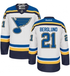 St. Louis Blues #21 Patrik Berglund Authentic White Away NHL Jersey