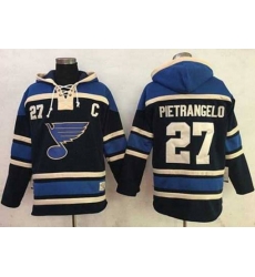 St. Louis Blues #27 Alex Pietrangelo Navy Blue Sawyer Hooded Sweatshirt Stitched NHL Jersey