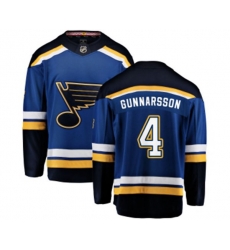 St. Louis Blues #4 Carl Gunnarsson Fanatics Branded Royal Blue Home Breakaway NHL Jersey