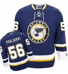 St. Louis Blues #56 Magnus Paajarvi Premier Navy Blue Third NHL Jersey