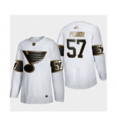 St. Louis Blues #57 David Perron White Golden Edition Limited Stitched Hockey Jersey