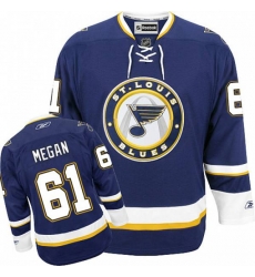 St. Louis Blues #61 Wade Megan Premier Navy Blue Third NHL Jersey