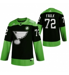 St. Louis Blues #72 Justin Faulk Adidas Green Hockey Fight nCoV Limited NHL Jersey