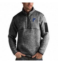 St. Louis Blues Antigua Fortune Quarter-Zip Pullover Jacket Charcoal