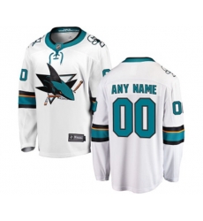 San Jose Sharks Customized Fanatics Branded White Away Breakaway NHL Jersey