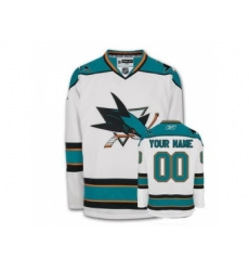 San Jose Sharks Customized Jersey White away man hockey