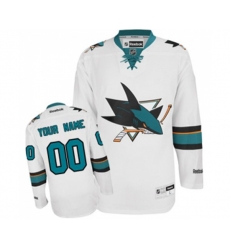 San Jose Sharks Customized Premier White Away NHL Jersey