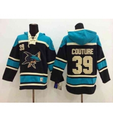San Jose Sharks #39 Logan Couture Black-Green [pullover hooded sweatshirt]