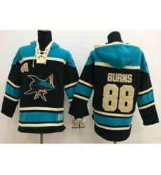 San Jose Sharks #88 Brent Burns Black Black-Green [pullover hooded sweatshirt]