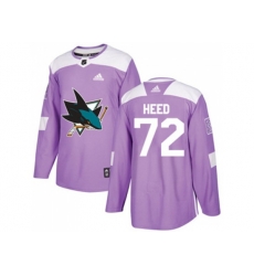 Adidas San Jose Sharks #72 Tim Heed Purple Authentic Fights Cancer Stitched NHL Jersey