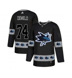 San Jose Sharks #74 Dylan Demelo Black Team Logos Fashion Jersey
