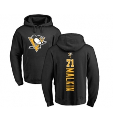 NHL Adidas Pittsburgh Penguins #71 Evgeni Malkin Black Backer Pullover Hoodie