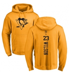 Pittsburgh Penguins #23 Scott Wilson Gold One Color Backer Pullover Hoodie