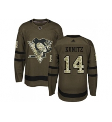 Adidas Pittsburgh Penguins #14 Chris Kunitz Green Salute to Service Stitched NHL Jers