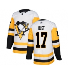 Adidas Pittsburgh Penguins #17 Bryan Rust Authentic White Away NHL Jersey